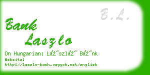 bank laszlo business card